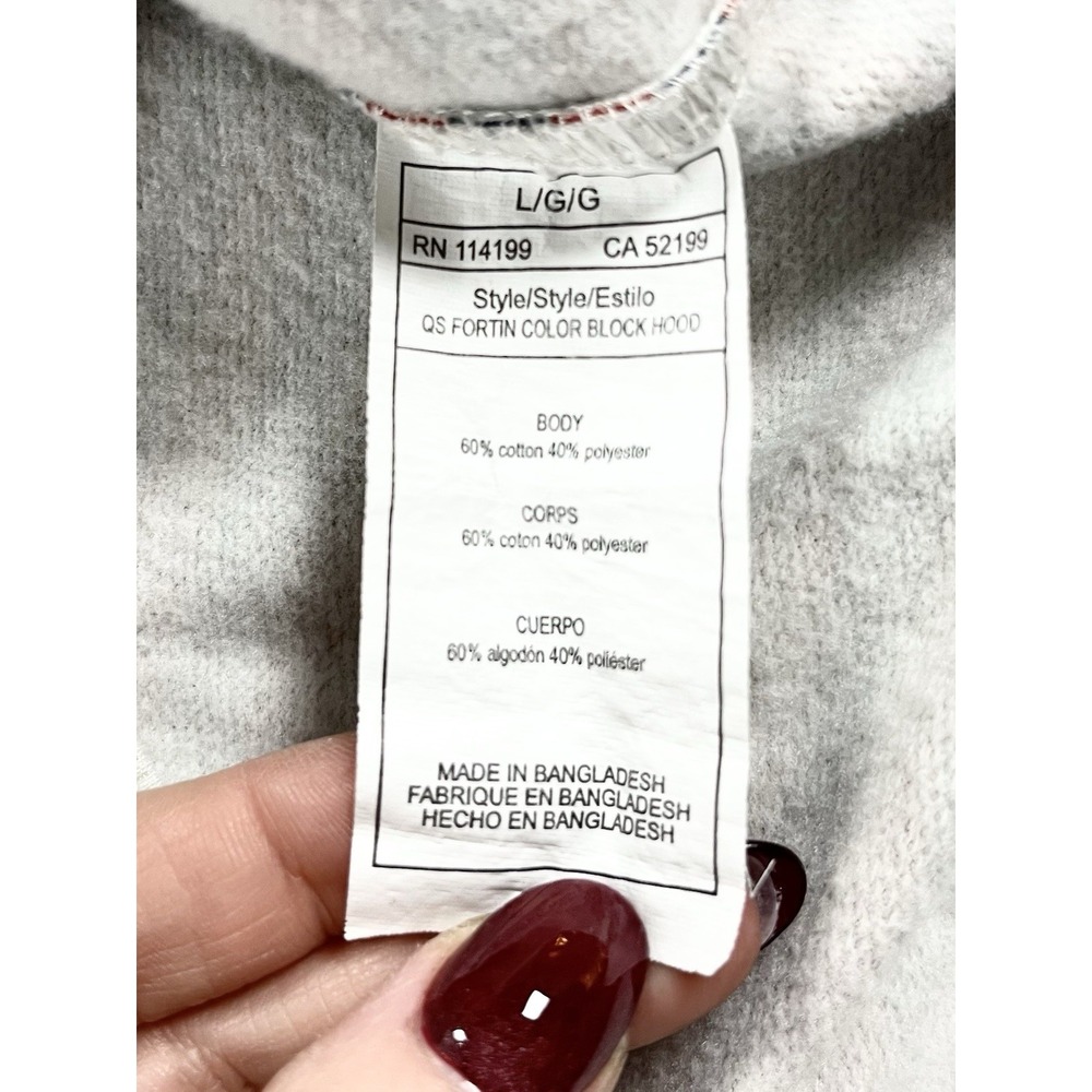 Vintage Y2K Quicksilver Color Block Striped Hoodie 90s Surf Skate Grunge Men's L - Picture 9 of 10